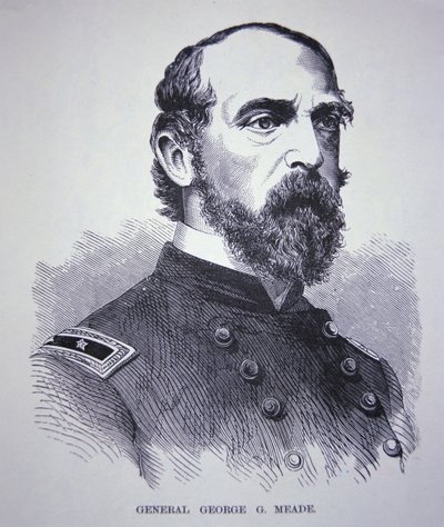 Kenraalimajuri George Meade (1815-72) (kaiverrus) tekijältä American School