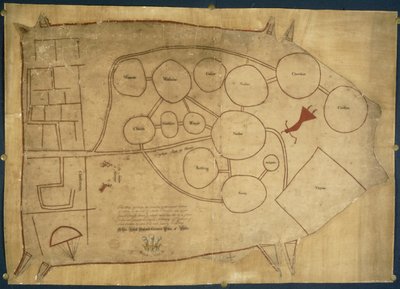 Intian alkuperäismaiden kartta, n. 1721-25 (vellum) tekijältä American School