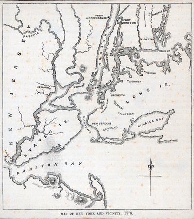 New Yorkin ja lähialueen kartta (litho) tekijältä American School