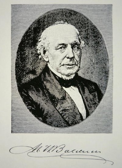 Matthias William Baldwin (1795-1866), Baldwin Locomotive Worksin perustaja vuonna 1831 (litho) tekijältä American School