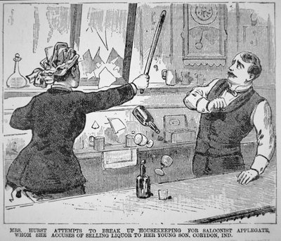 Rouva Hurst hajottaa salongin, "Police Gazette" tekijältä American School