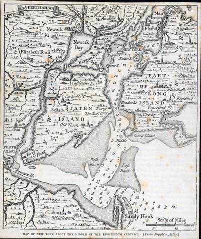 New York 1700-luvun puolivälissä (litho) tekijältä American School