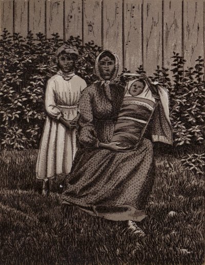 Niagaran putoukset: Intian perhe (litho) tekijältä American School