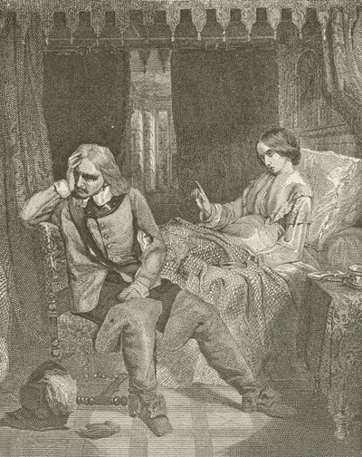 Oliver Cromwell tyttärensä kuolinsängyssä tekijältä American School