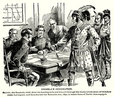 Osceolan närkästys (litografia) tekijältä American School