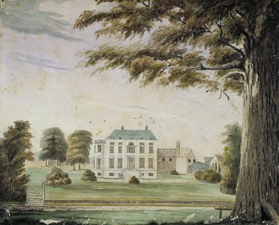 Park House, Englanti: George Flowerin isän Richard Flowerin koti (akvarelli paperille kiinnitettynä levylle) tekijältä American School
