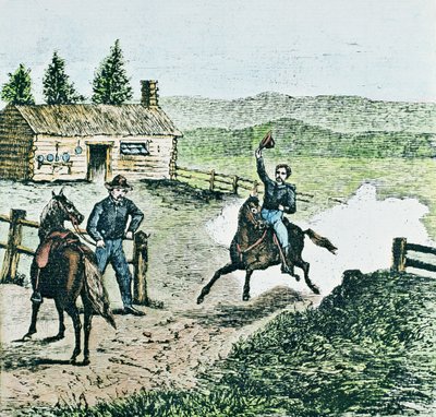 Pony Express Station (värillinen kaiverrus) tekijältä American School