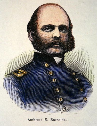 Ambrose E. Burnsiden muotokuva (väri litho) tekijältä American School