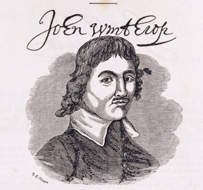 John Winthropin (1588-1649) muotokuva "Connecticut Historical Collectionsista", John Warner Barber, 1856 tekijältä American School