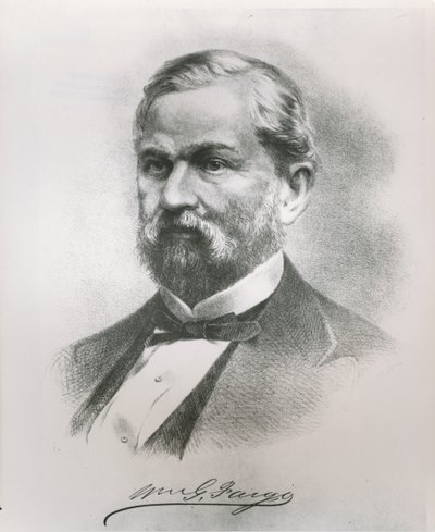 William George Fargon (1818-81) muotokuva Wells Fargo & Co:n (litho) perustajista tekijältä American School