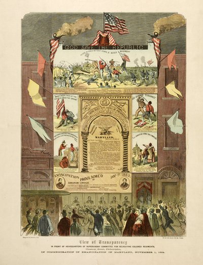 Juliste "Emancipation in Maryland, 1. marraskuuta tekijältä American School