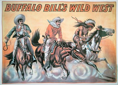 Buffalo Billin (1846-1917) villin lännen esityksen juliste tekijältä American School