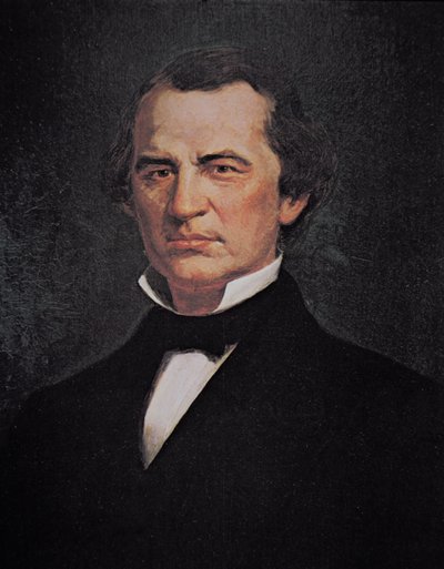 Presidentti Andrew Johnson (1808-1875) (värinen lito) tekijältä American School