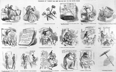 Rehellisen vanhan Aben eteneminen matkalla Valkoiseen taloon, n. 1860 tekijältä American School