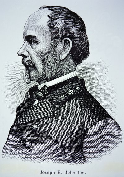 Kenraali Joseph E. Johnstonin (1807-1891) muotokuva (litho) tekijältä American School