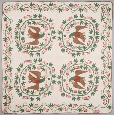 Peitto, n. 1840-50 (applikoitu puuvilla) tekijältä American School