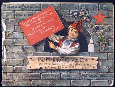 R.H. Macy & Co. Maahantuojat, valmistajat ja vähittäismyyjät [luettelon etukansi], 1890. tekijältä American School