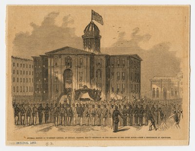 Vastaanotto oikeustalossa Abraham Lincolnin hautajaisten aikana Chicagossa, Illinoisissa tekijältä American School