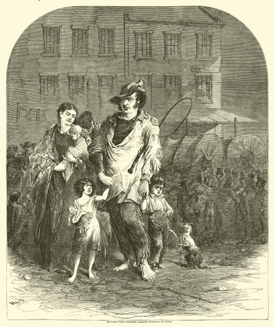 Pakolaiset Pohjois-Missourista saapuvat St Louisiin syyskuussa 1864 tekijältä American School