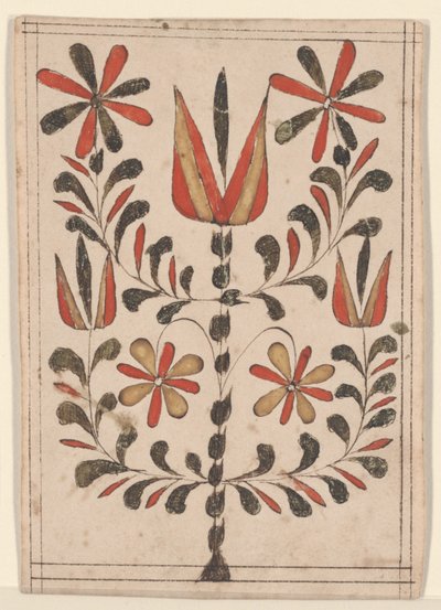 Ansiopalkinto (Belohnung), Fraktur-maalaus (kynä ja muste wc:llä paperilla) tekijältä American School