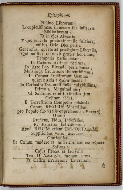 Samuel Mather, epitafia, 1724 tekijältä American School