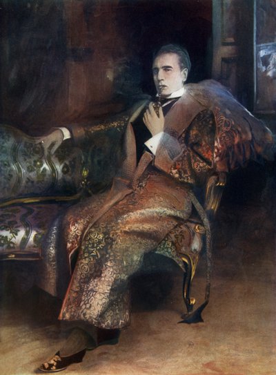 Sherlock Holmes, kohtaus William Giletten teoksesta 