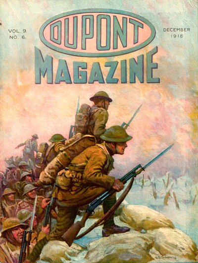 Soldiers in the Trenches, DuPont-lehden etukansi, joulukuu 1918 tekijältä American School