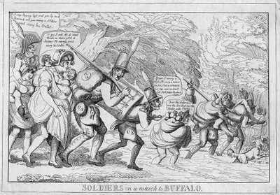 Sotilaat marssilla Buffaloon, 1813 tekijältä American School