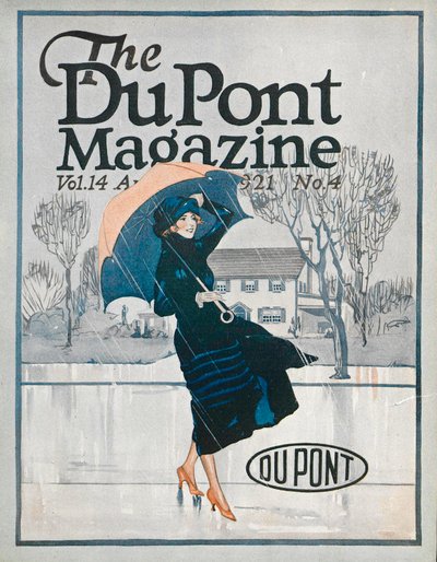Jotain uutta urheiluvaatteissa, DuPont-lehden etukansi, huhtikuu 1921 tekijältä American School