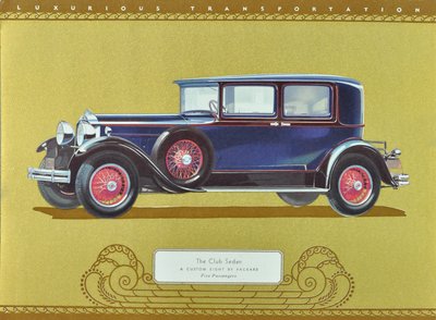 The Club Sedan, A Custom Eight by Packard, julkaisu 1930 (värilitra). tekijältä American School