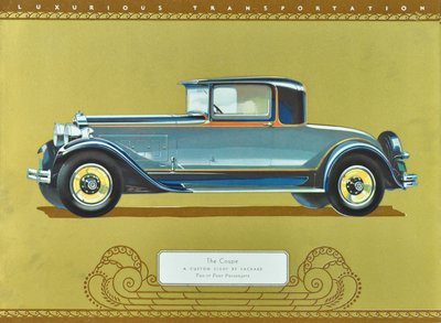 The Coupe, A Custom Eight by Packard, julkaisu 1930 (värilitografia). tekijältä American School