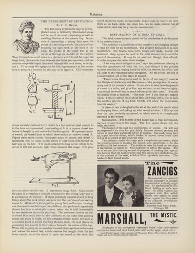The Experiment Of Levitation, F D Hewes, Mainokset tekijältä American School