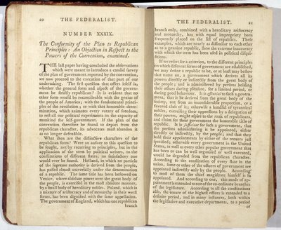 The Federalist, julkaistu vuonna 1788 (painettu) tekijältä American School