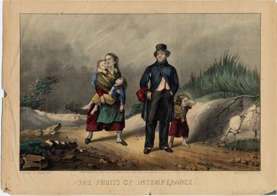 The Fruits of Intemperance, pub. Currier & Ives, 1870 tekijältä American School