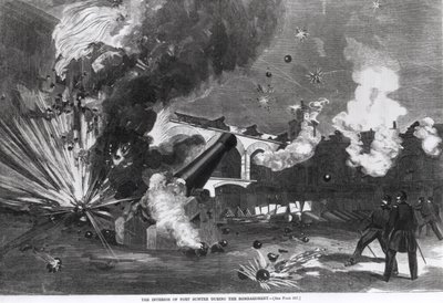 Fort Sumterin sisustus pommituksen aikana, 12. huhtikuuta 1861, "Harper