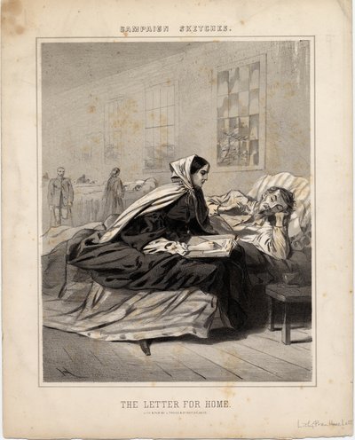 Kirje kotiin, kuva Campaign Sketchesistä, 1863 tekijältä American School