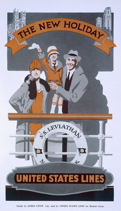 The New Holiday, mainos United States Linesille, SS Leviathan, 1920-luku tekijältä American School