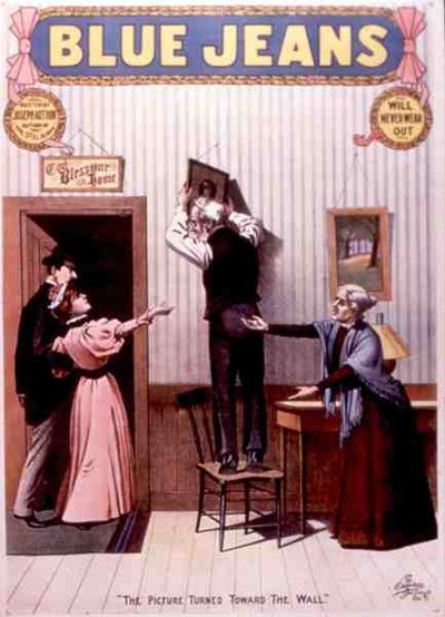 "The Picture Turned Towards The Wall", juliste "Blue Jeans" -tuotteelle, kirjoittanut Joseph Arthur (väri litho) tekijältä American School