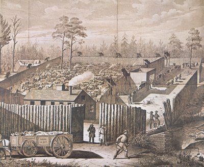 Sotavankien leiri Andersonvillessä (litho) tekijältä American School