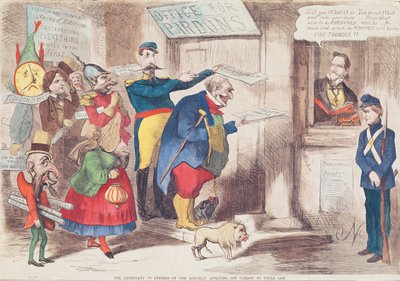 Katuvat (?) Tasavallan viholliset pyytävät anteeksi Uncle Samilta, 1869 tekijältä American School