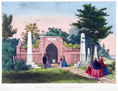 Washingtonin hauta, Mount Vernon, Va., pub. c1857 värilitografia. tekijältä American School