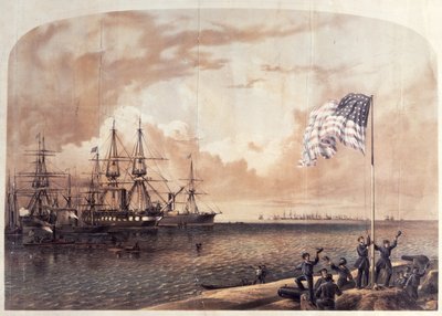 Unionin voitto Port Royalissa, 7. marraskuuta 1861, kaiverrus Shearman ja Hart, 1861 tekijältä American School