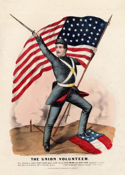 Union Volunteer, pub. kirjoittanut Currier & Ives, 1861 tekijältä American School