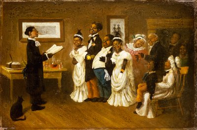 Häät, noin 1850 (öljy kankaalle) tekijältä American School
