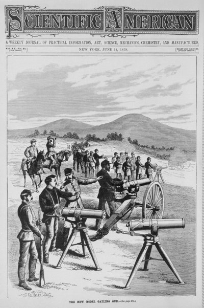 Uusi malli Gatling Gun, Scientific American, 14. kesäkuuta 1879 tekijältä American School