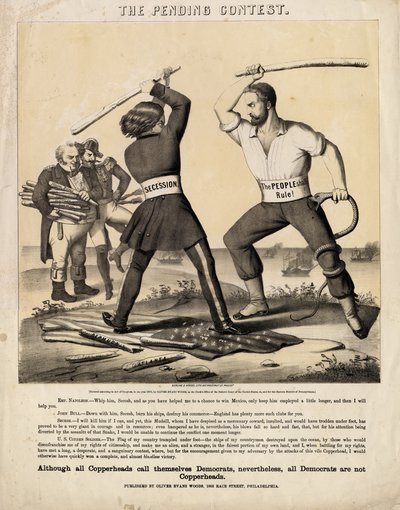 Odottava kilpailu, julkaisija Oliver Evans Woods: Herline & Hensel Lith., Philadelphia, 1863 tekijältä American School