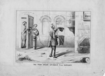 Huono urkuhiomakone Unkarista, julkaisija T W Strong, New York, n. 1852 tekijältä American School