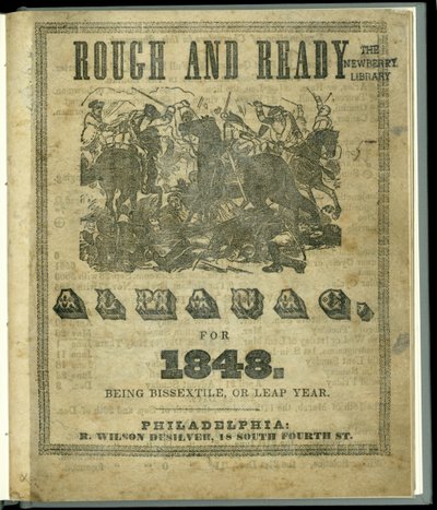 Rough and Ready -almanakan otsikkosivu vuodelle 1848, julkaistu vuonna 1847 (painettu) tekijältä American School