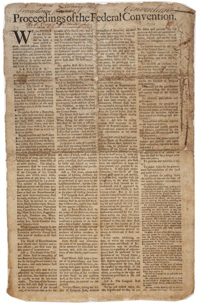 Yhdysvaltain perustuslaki, noin 10. syyskuuta 1787 (katso myös GLC 696084) tekijältä American School
