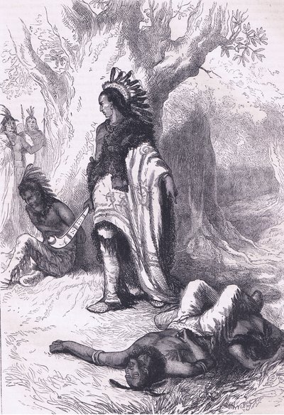 Uncas ja Miantonomoh (1643), kuvitus Cassell